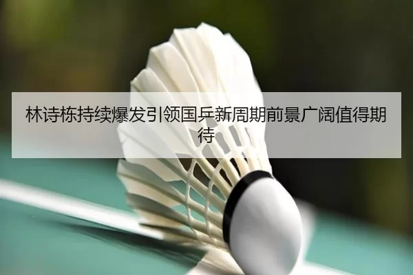 林诗栋持续爆发引领国乒新周期前景广阔值得期待